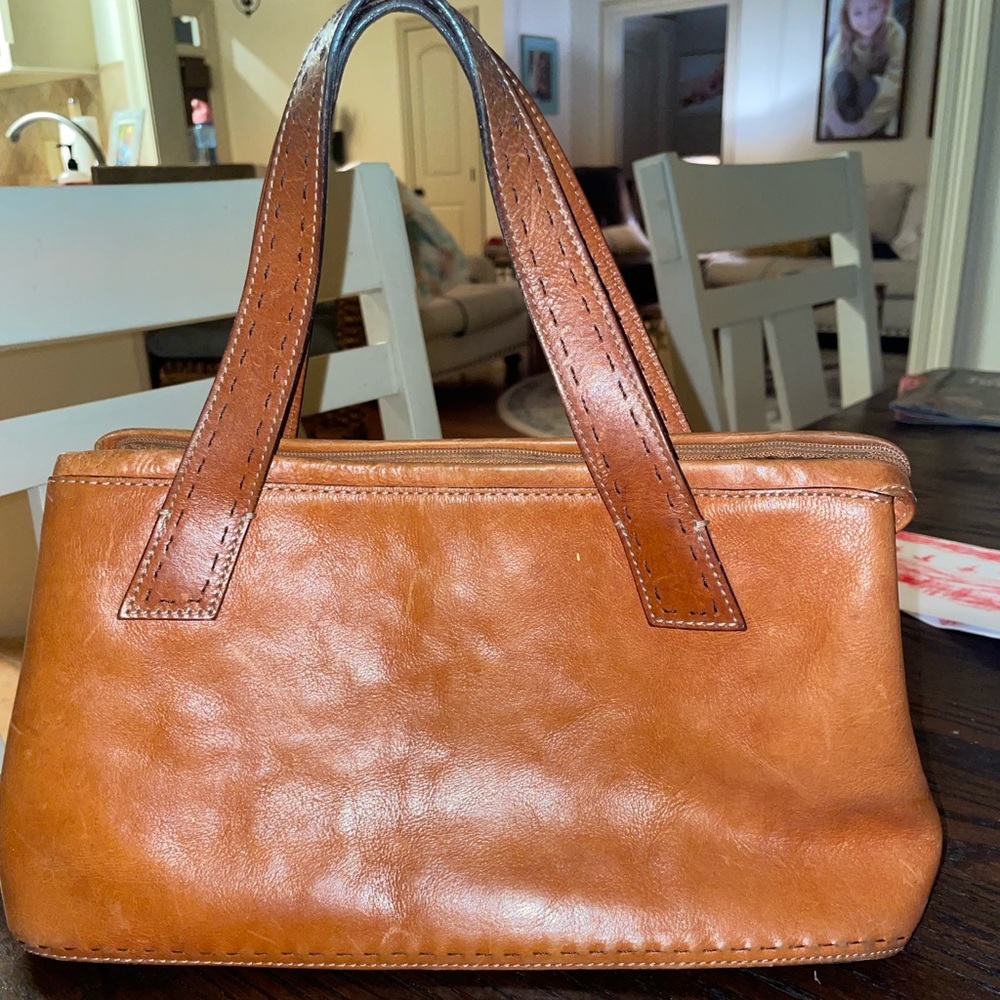 Brown leather Fossil purse.